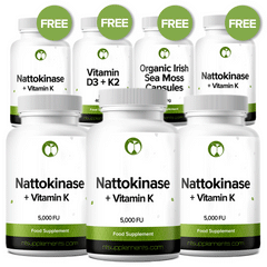 Nattokinase Capsules - Buy 3 Get 2 Free (Plus Free Gifts)