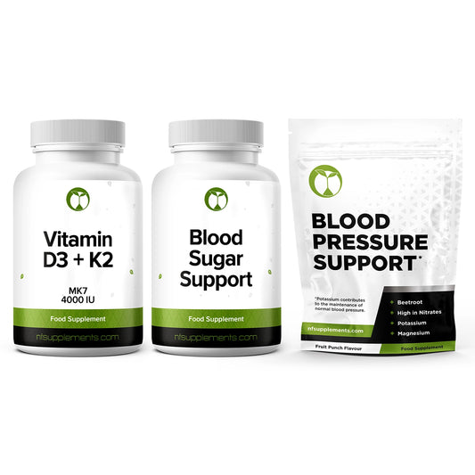 Blood Health Support Bundle + Free Vitamin D3 & K2 - Lower Blood Pressure & Balance Blood Sugar