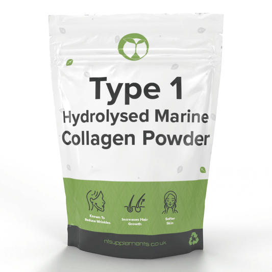 Type 1 Hydrolysed Marine Collagen Powder - Proven To Reduce Wrinkles, Soften Skin & Grow Hair