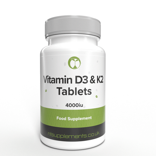 Vitamin D3 and K2 MK7 Tablets - Immune System Strengthening, Bone Strength & More